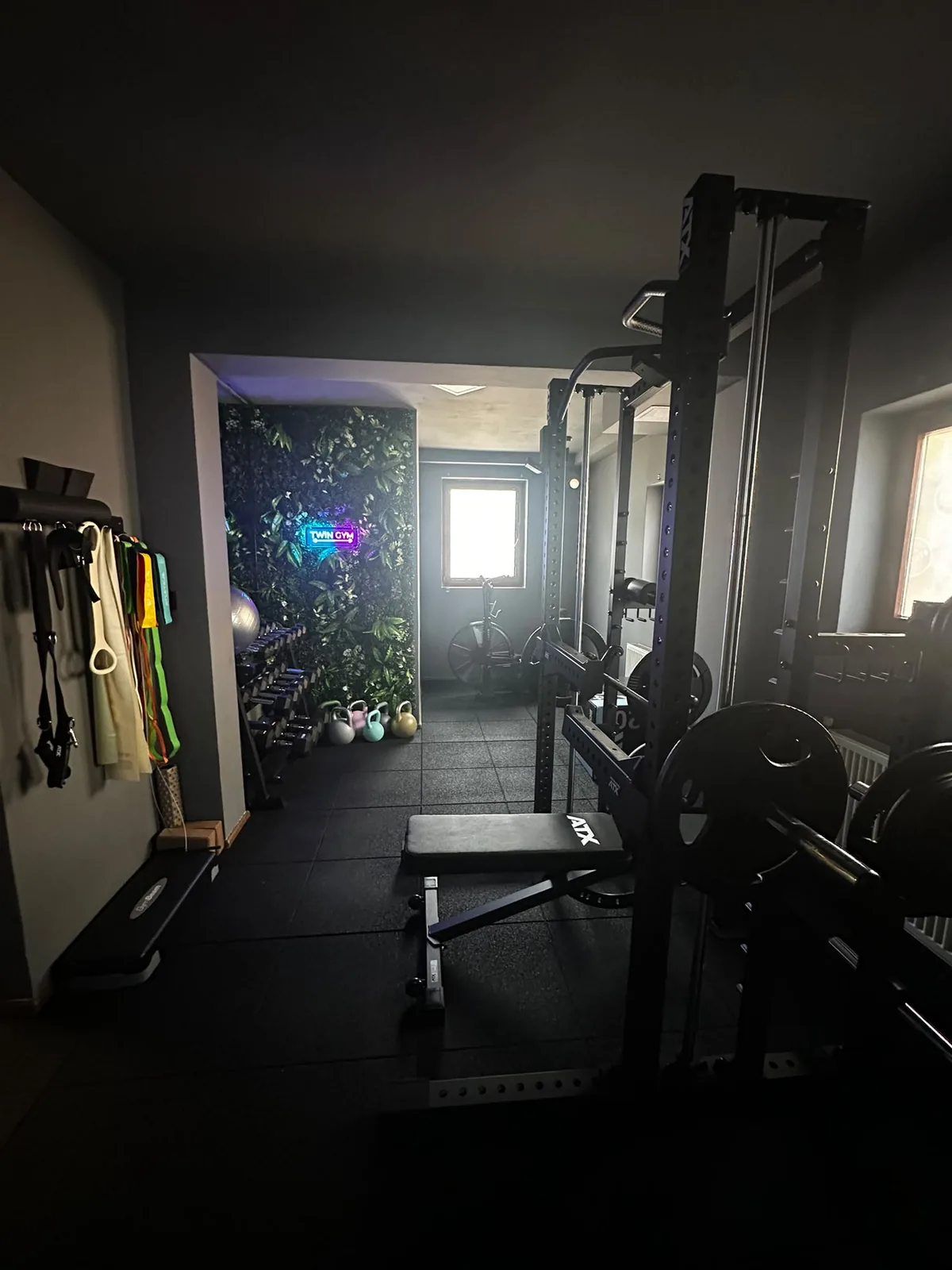 Modern gym equipment in main training area