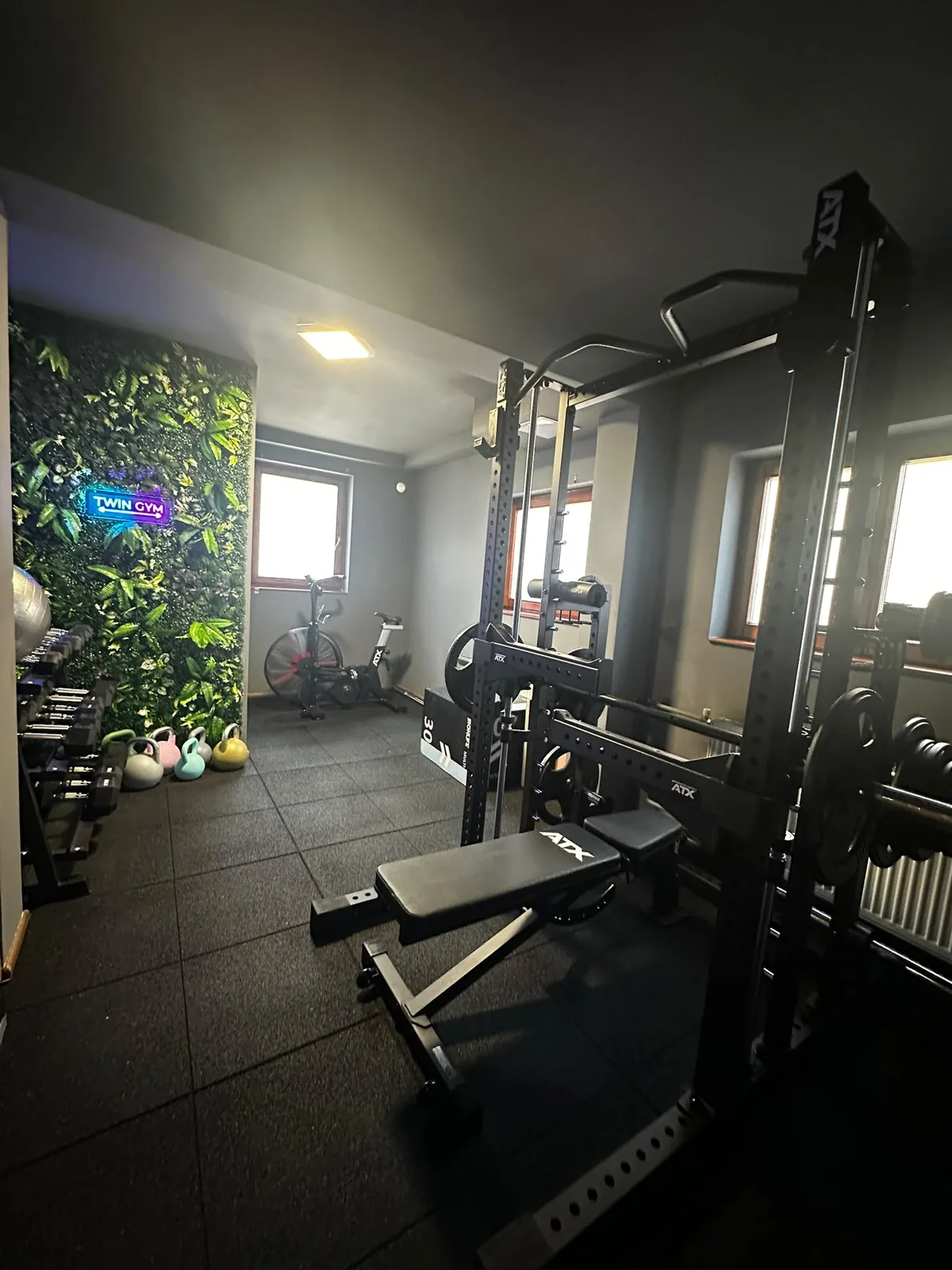 Modern gym equipment in main training area